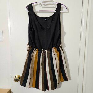 SIZE 3X SHEIN CURVE romper black striped tank shorts one piece